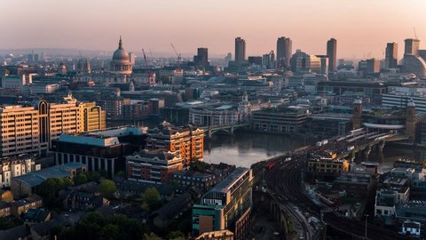 Aerial View of City of London, United Kingdom