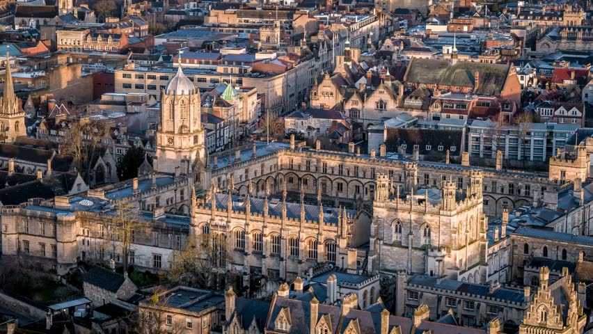 Aerial View of Oxford UK, United Kingdom