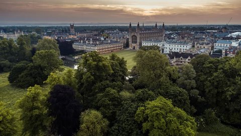 Aerial View of Cambridge UK, United Kingdom