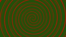 Christmas color red & green paint spiral spinning and rotating with a seamless repeating loop in a CGI high definition holiday color theme background motion video clip