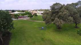 flying drone  shot from drone