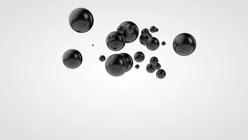 3D animation of falling of many black balls. Royalty-Free Stock Footage #1015817086