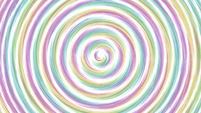 Soft colorful spiral rotation spinning with a seamless loop. High definition CGI background or backdrop motion graphics video clip
