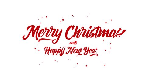Merry Christmas and Happy New Year! Text with Alpha Channel. 