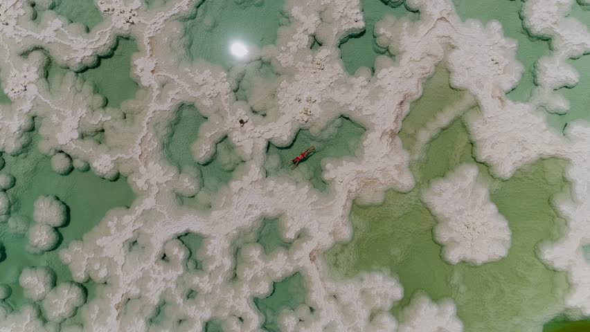 beautiful woman floting at the Dead Sea