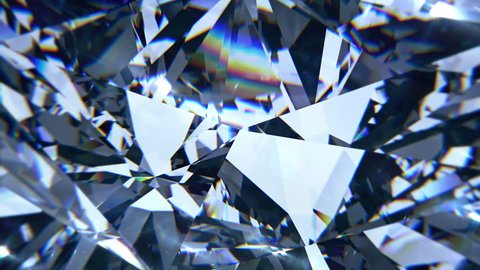 Blue diamond dispersion footage. Fancy color diamond. Round diamond cut animation with light dispersions on surface. 3D animation of shiny gem stone.