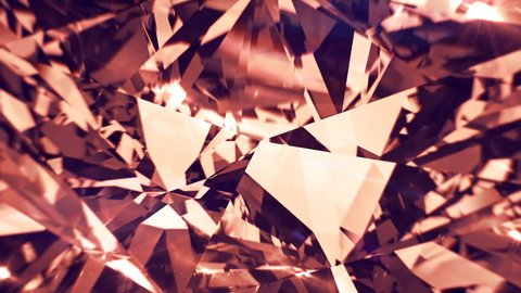 Pink diamond or quartz dispersion footage. Fancy color crystal gem. Round diamond cut animation with light rainbow on surface. Bright background video. 3D animation of shiny gem stone