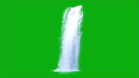 Waterfalls motion green screen background
