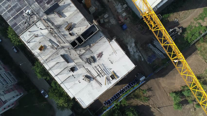 Aerial - construction and building crane.