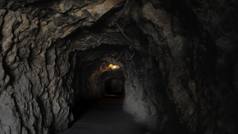 Abandoned mine entrance tunnel