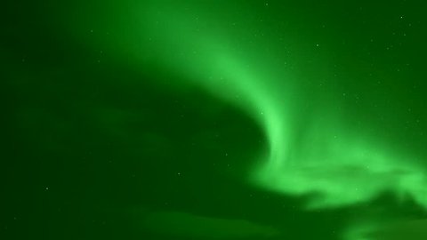 Aurora borealis, northern lights dancing in dark night clear sky, nice time lapse weather, fantastic nature, starry skies background footage.