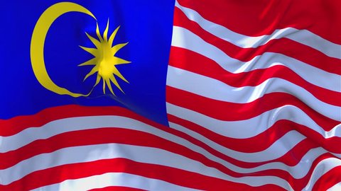 287. Malaysia Flag Waving in Wind Slow Motion Animation . 4K Realistic Fabric Texture Flag Smooth Blowing on a windy day Continuous Seamless Loop Background.