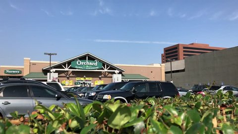 LOS ANGELES, Sep 1, 2018: Wide shot across parked cars of an OSH Orchard Supply Hardware store in West LA. The chain is set to close for good on October 20th.