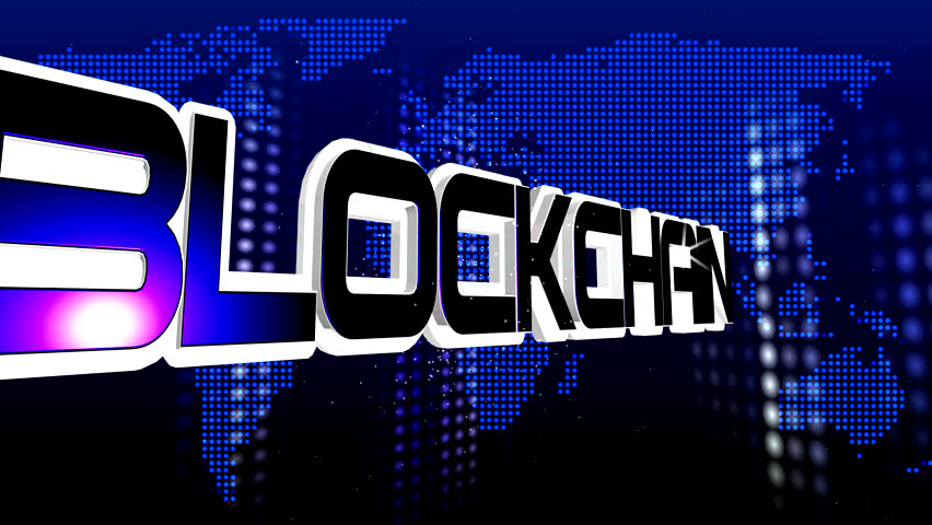 Blockchain. Allegory. 3D Illustration in motion