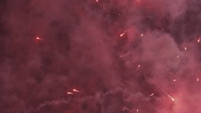 Slow motion footage of fireworks exploding in the sky on NYE. 200fps.