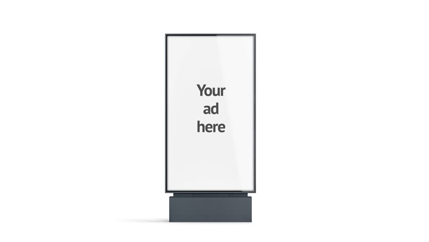 Blank white pylon banner with advertisign mockup, looped switch, 3d rendering. Empty outdoor signage mock up, front view. Clear street poster billboard for advertising, isolated. Display outside sign Royalty-Free Stock Footage #1015902220