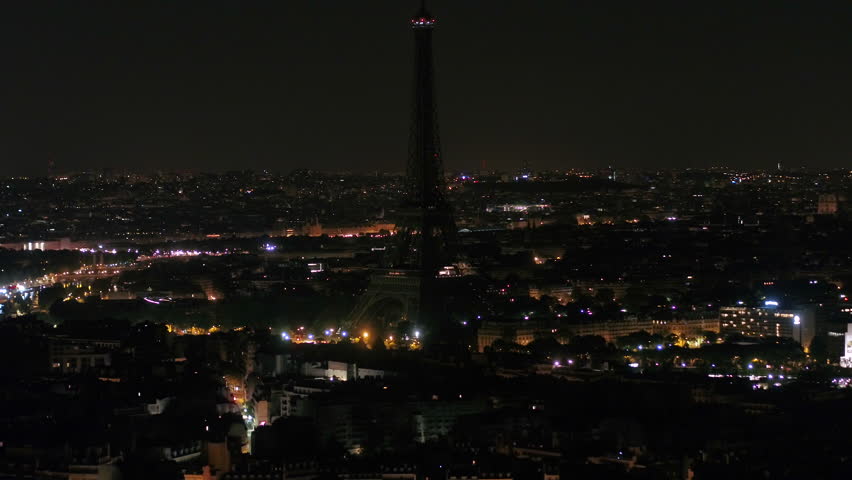 Aerial France Paris Eiffel Tower August 2018 Night 90mm Zoom 4K Inspire 2 Prores

Aerial video of the Eiffel Tower at night with a zoom lens in Paris France. Eiffel Tower with no lights at night.