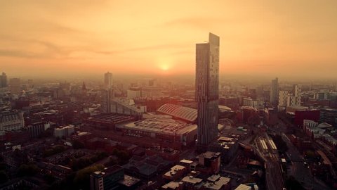 Aerial view of Manchester UK, United Kingdom