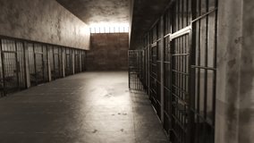 Fast, chaotic walk through the prison corridor. Prisoner enter into the cell, doors are closing.
 - Powered by Shutterstock - Get 15% off with code: PIKWIZARD15