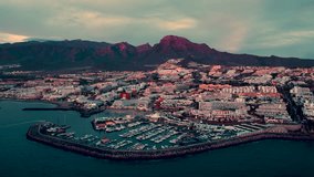 Aerial View of Costa Adeje, Las Galletas, Los Christianos, Tenerife, Spain