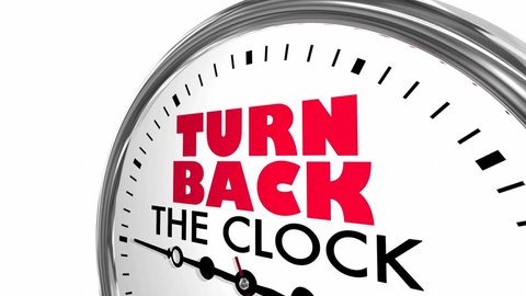 Turn Back the Clock Reverse Time Travel Words 3d Animation