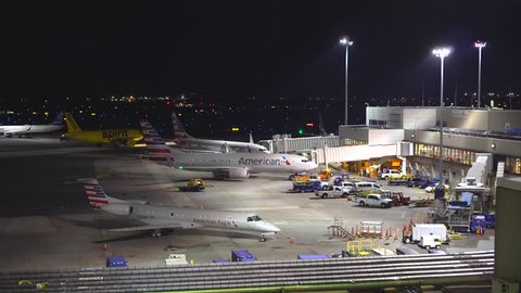 American Airlines Terminal Gates Jet Plane Stock Footage Video (100% ...