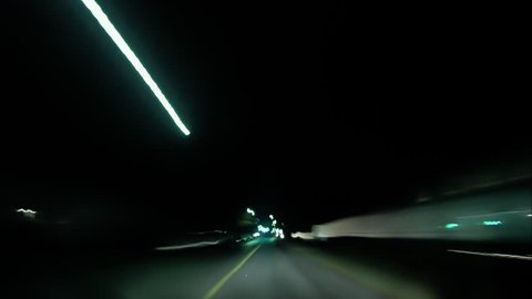 Timelapse POV drive through rural roads night Ohio