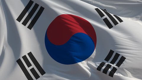Flag of Korea: seamless loop animation (full screen, 4K)