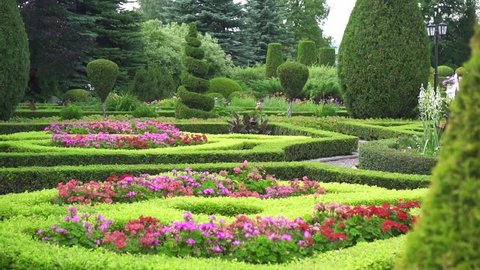 green landscape of formal garden