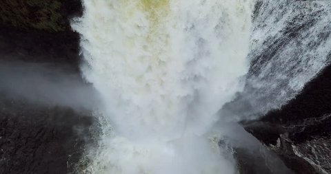 Aerial Close Up View of Waterfall