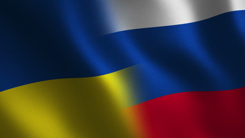 Ukraine vs. Russia flag waving 3d. Abstract background. Loop animation. Royalty-Free Stock Footage #1015974919
