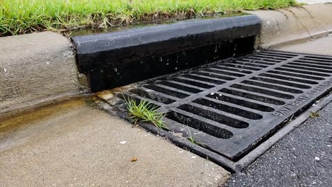 Water Drips Drains Into Storm Drain Stock Footage Video (100% Royalty 