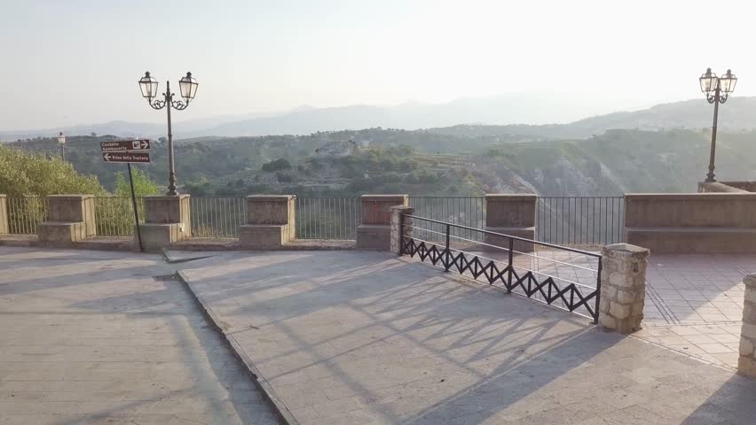 Aerial view of a Medieval little historical village on the mountain