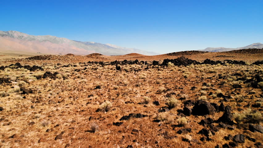 Scenic landscape in California, United States. Desert, mountains, sand dunes. Arid southwestern. Aerial view, from above, drone shoots.  
