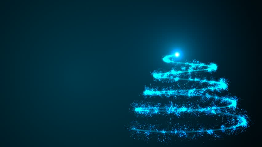 Simple christmas tree as spiral from many shiny particles in space, 3d rendering background for happy holidays | Shutterstock HD Video #1016010586