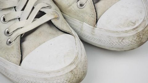 Zoom Out Shot Dirty White Shoes Stock Footage Video (100% Royalty-free ...