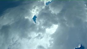 Aerial view clouds time lapse, nature soft clean blue sky in summer sunny day, beautiful colors in day. Nice real season.