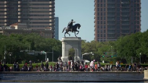 This video is of a slow motion video of tourist at the Sam Houston monument in Houston, Texas. This video was filmed in 4k for best image quality.