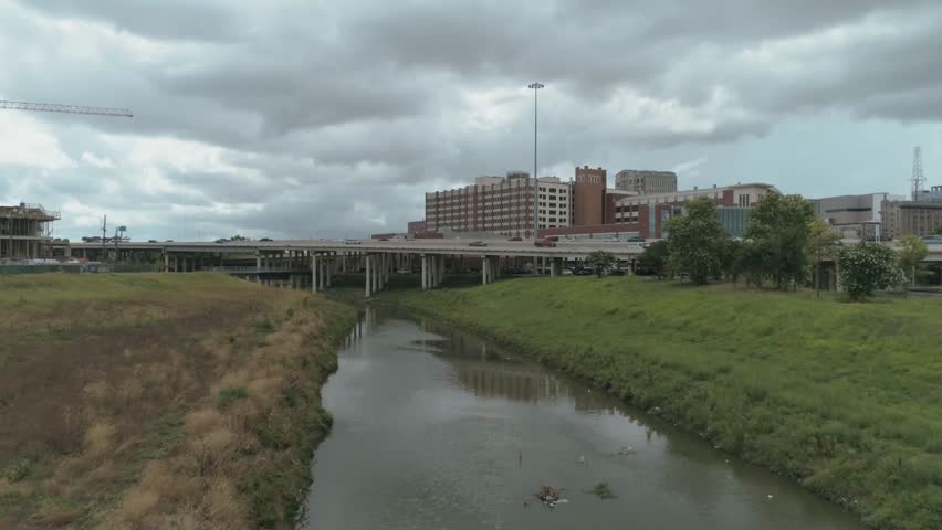 This video is about an aerial view of the Buffalo Bayou in Houston. This video was filmed in 4k for best image quality.