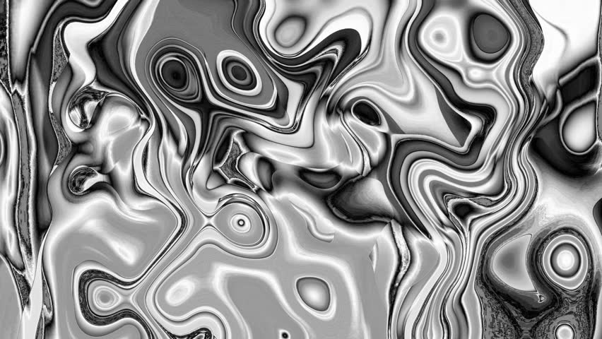 black white moving abstraction psychedelic looped Stock Footage Video