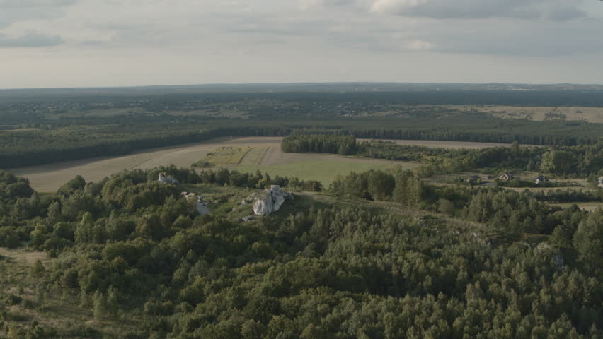 Beautiful hill landscape aerial 