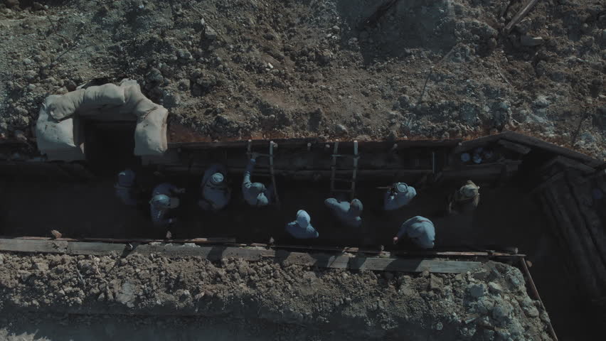 French Soldiers of the World War I in Front Line Trench during The Assault 1
