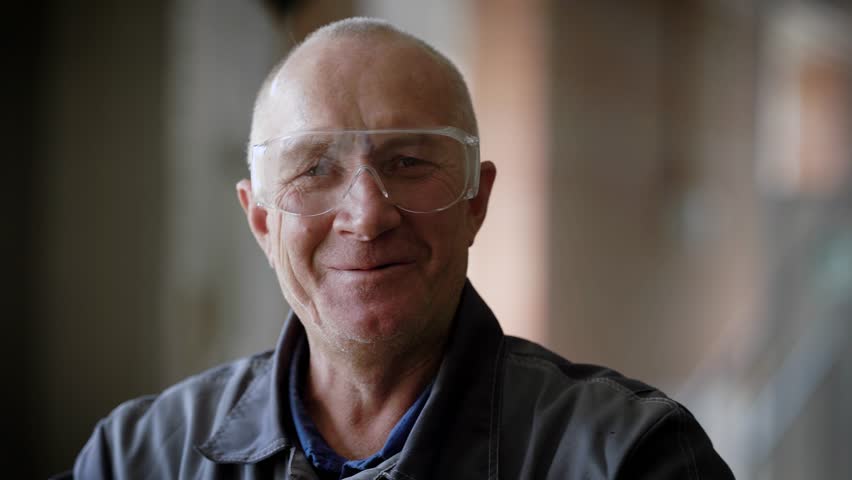 Closeup portrait, smart elderly man with eye glasses, specs Royalty-Free Stock Footage #1016059711
