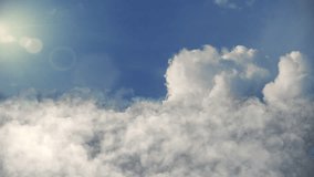 animation of a flight through the clouds in a sunny day (3d render)