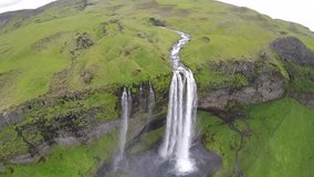 Seljalandsfoss is a waterfall in Iceland. Seljalandsfoss is located in the South Region in Iceland right by Route 1 and 120km from Reykjavik