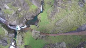 Fja_rárgljúfur, Iceland. The canyon in the south eastern part of the country is often referred to as the most beautiful one in the world. 
