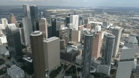 This video is of an aerial view of downtown Houston skyline. This video was filmed in 4k for best image quality.