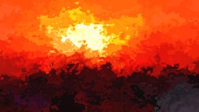 abstract animated stained background seamless loop video - watercolor effect -  red bloody sunset color