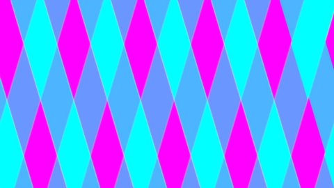 High Definition CGI motion background ideal for editing, led backdrops or broadcasting featuring a colorful animation of pink and mint colors forming different patterns on a black background.