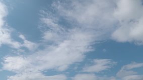 white clouds on blue sky video